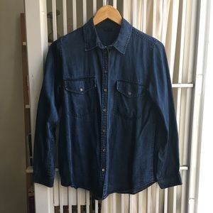 Club Monaco dark denim-like shirt small